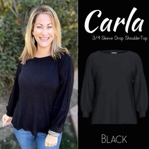 LuLaRoe Carla 3/4 Seamed Top 3044